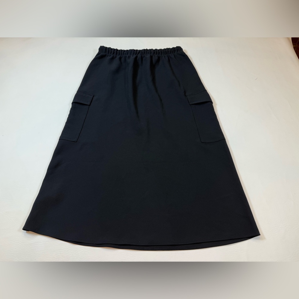Aritzia Wilfred High Rise Cargo Midi Skirt black drawstring medium (bin FF) - Picture 6 of 11